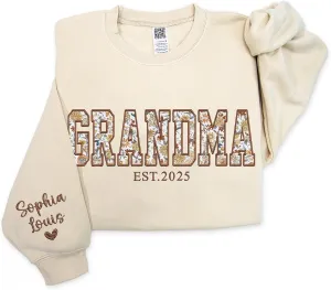 Custom Mama Applique Sweatshirt, Personalized Mama Embroidered Sweatshirt, Christmas, New Mom Gift