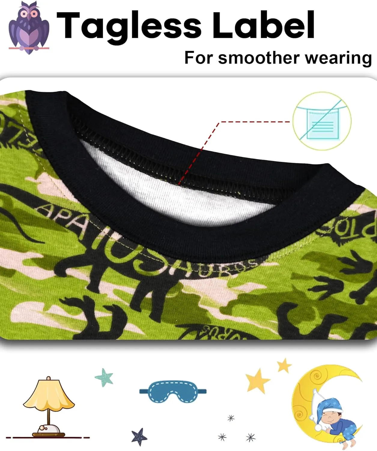 DAUGHTER QUEEN Boys Summer Pajamas Set 4 Pieces 100% Cotton Sleepwear Size 18 Months-12 Years