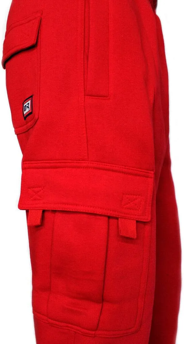 DREAM USA Men's Heavyweight Fleece Cargo Sweatpants