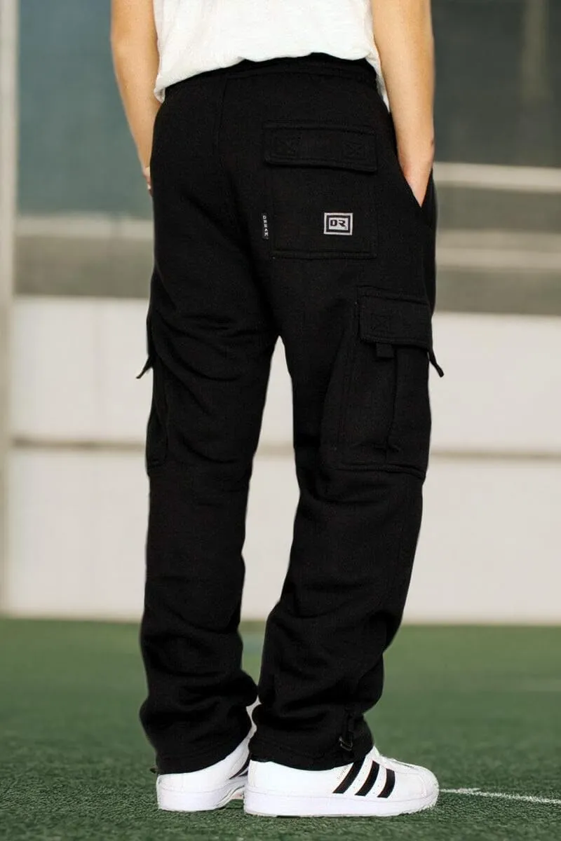 DREAM USA Men's Heavyweight Fleece Cargo Sweatpants