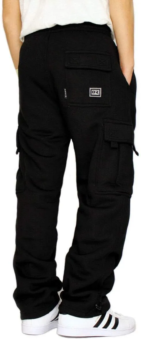 DREAM USA Men's Heavyweight Fleece Cargo Sweatpants