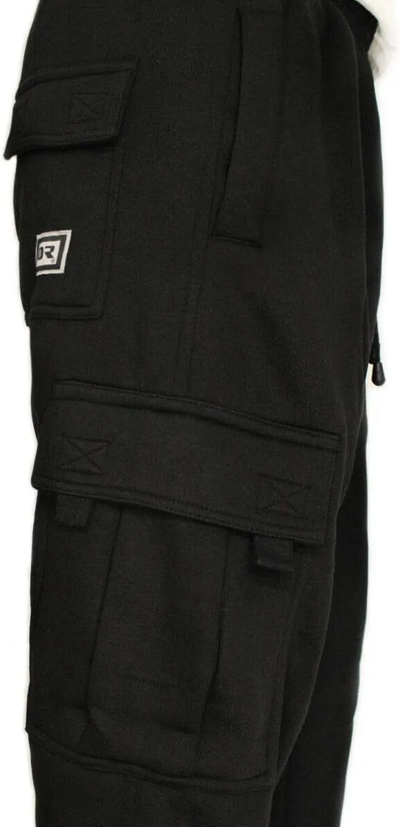 DREAM USA Men's Heavyweight Fleece Cargo Sweatpants