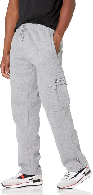 DREAM USA Men's Heavyweight Fleece Cargo Sweatpants