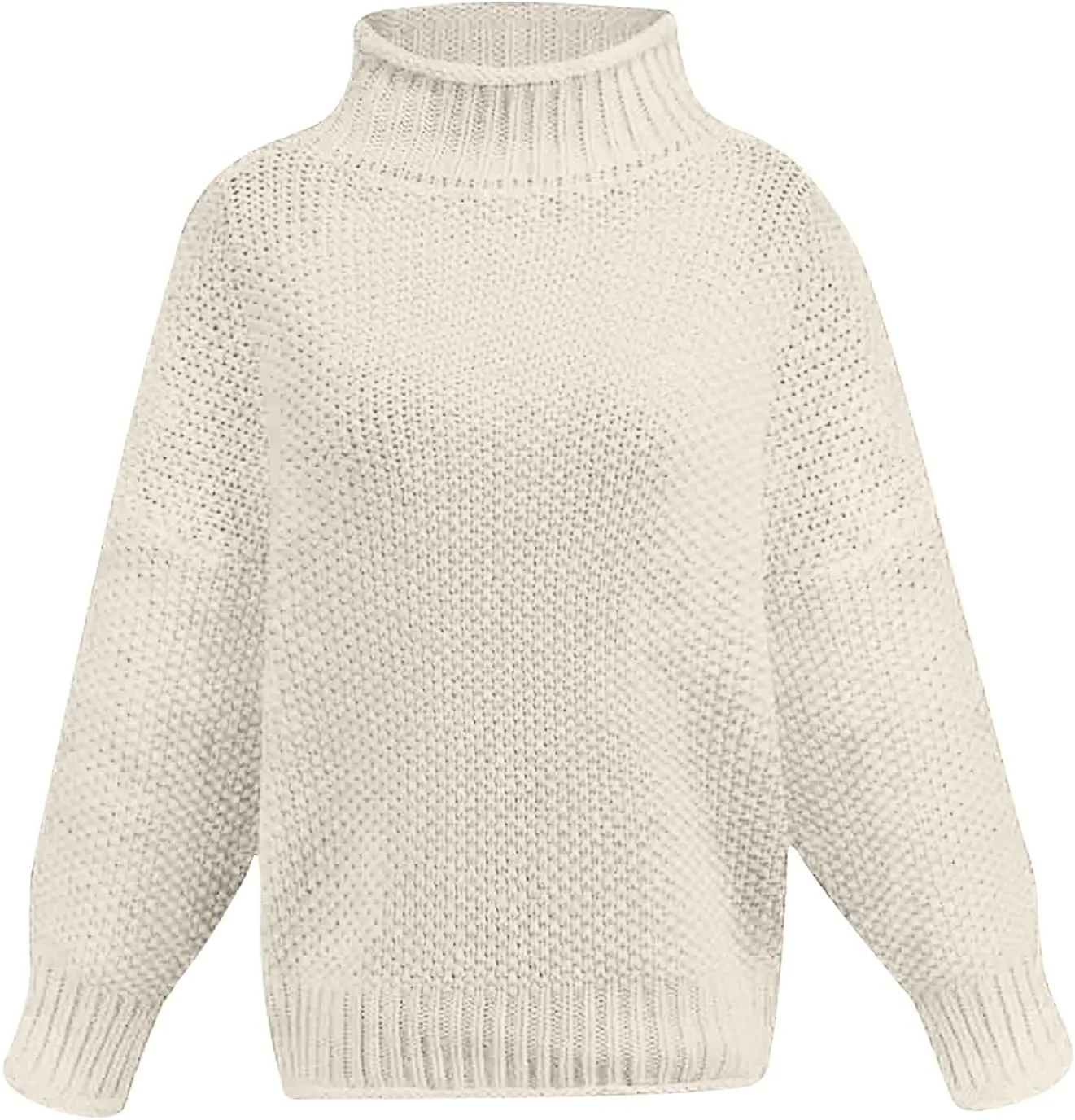 Fall Sweaters for Women Trendy Turtleneck Oversized Batwing Long Sleeve Pullover Loose Casual Chunky Knit Jumper