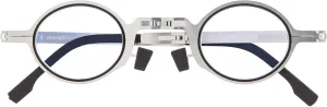Folding Reading Glasses for Men and Women. Readers or Spectacles with Metal Frame and Blue Light Protection Lenses. Graphite  1.0 - MET Round
