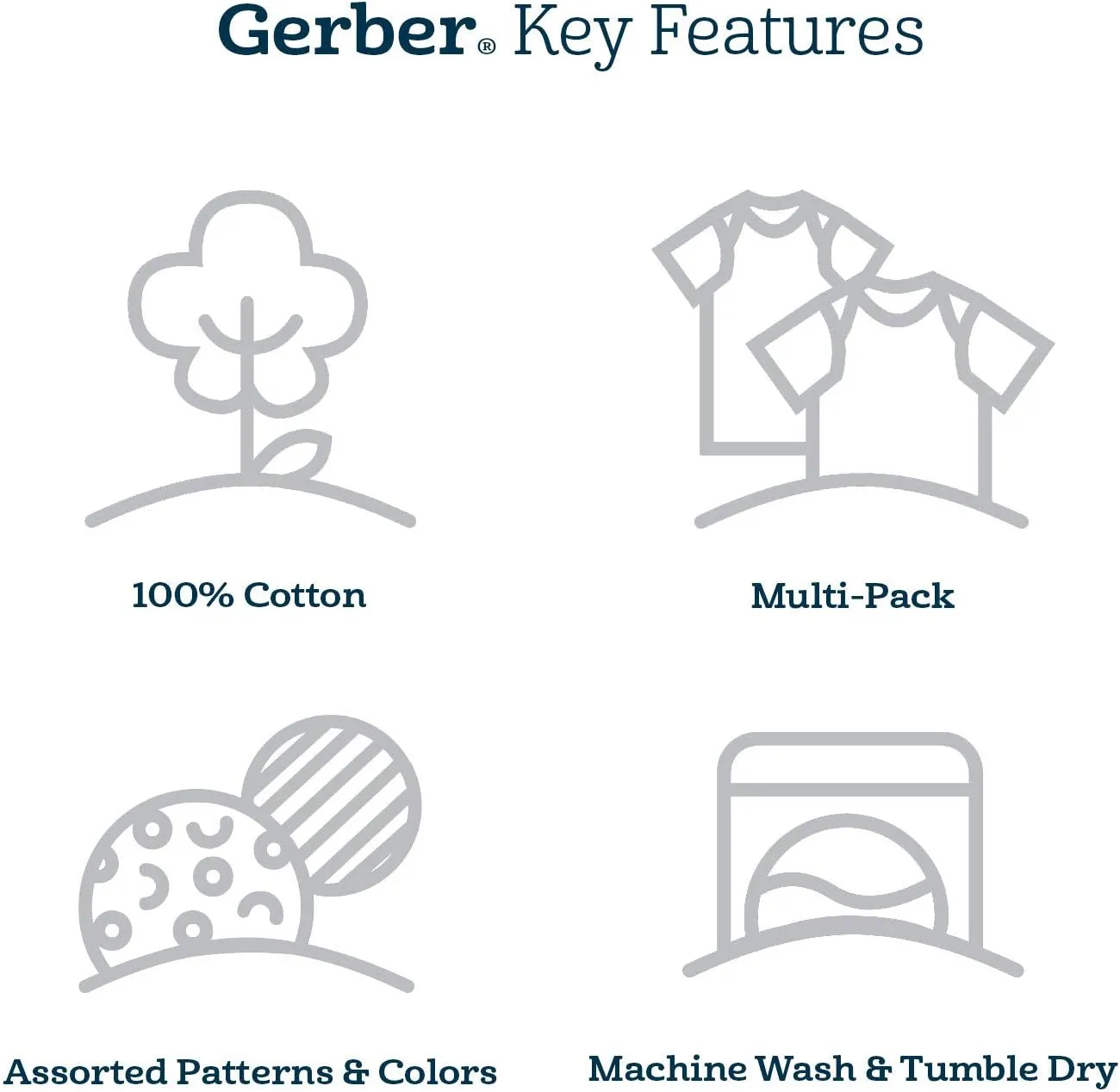 Gerber Baby Girls' 4-Pack Footed Pajamas