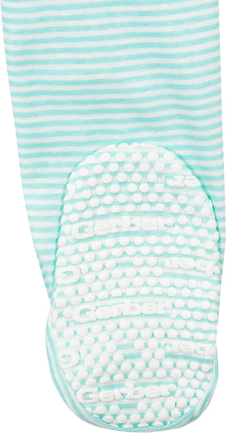 Gerber Baby Girls' 4-Pack Footed Pajamas