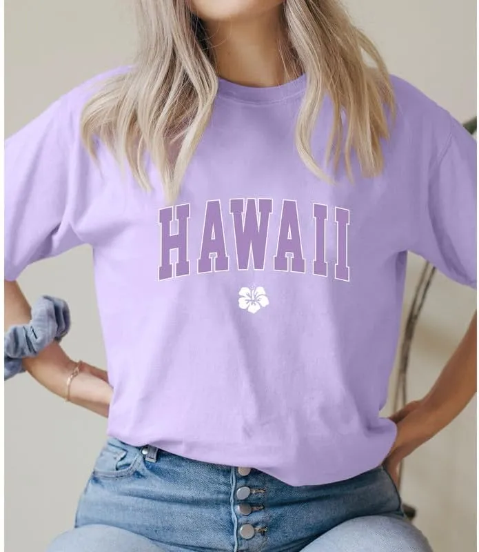 Hawaiian Shirts for Women Oversized Hawaii Graphic Tees for Teen Girls Preppy Aesthetic Shirts Beach T Shirts Tops