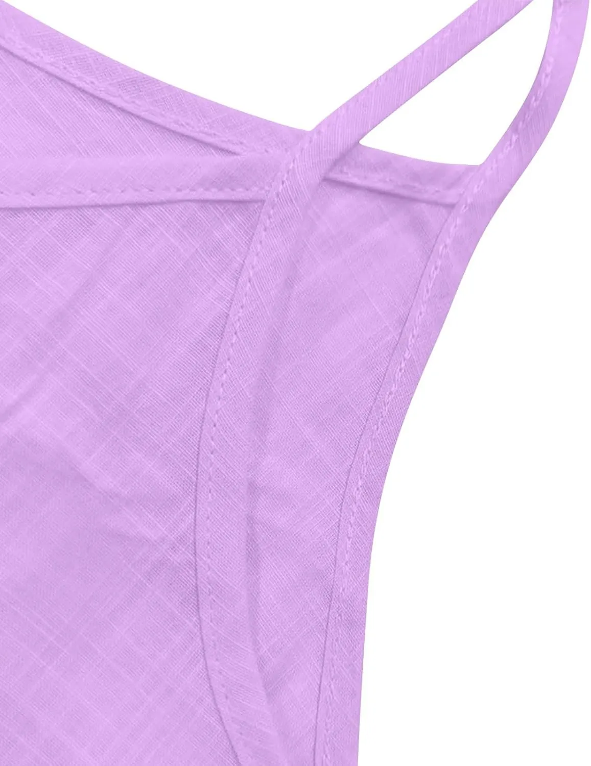 HGps8w Women's Summer Cotton Linen Tank Tops Casual Sleeveless Crew Neck Camisoles Loose Fit Spaghetti Strap Cami Shirts