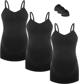 HOFISH Support Nursing Tank Tops for Breastfeeding, Comfort Stretch Maternity Camisoles with Built in Bra
