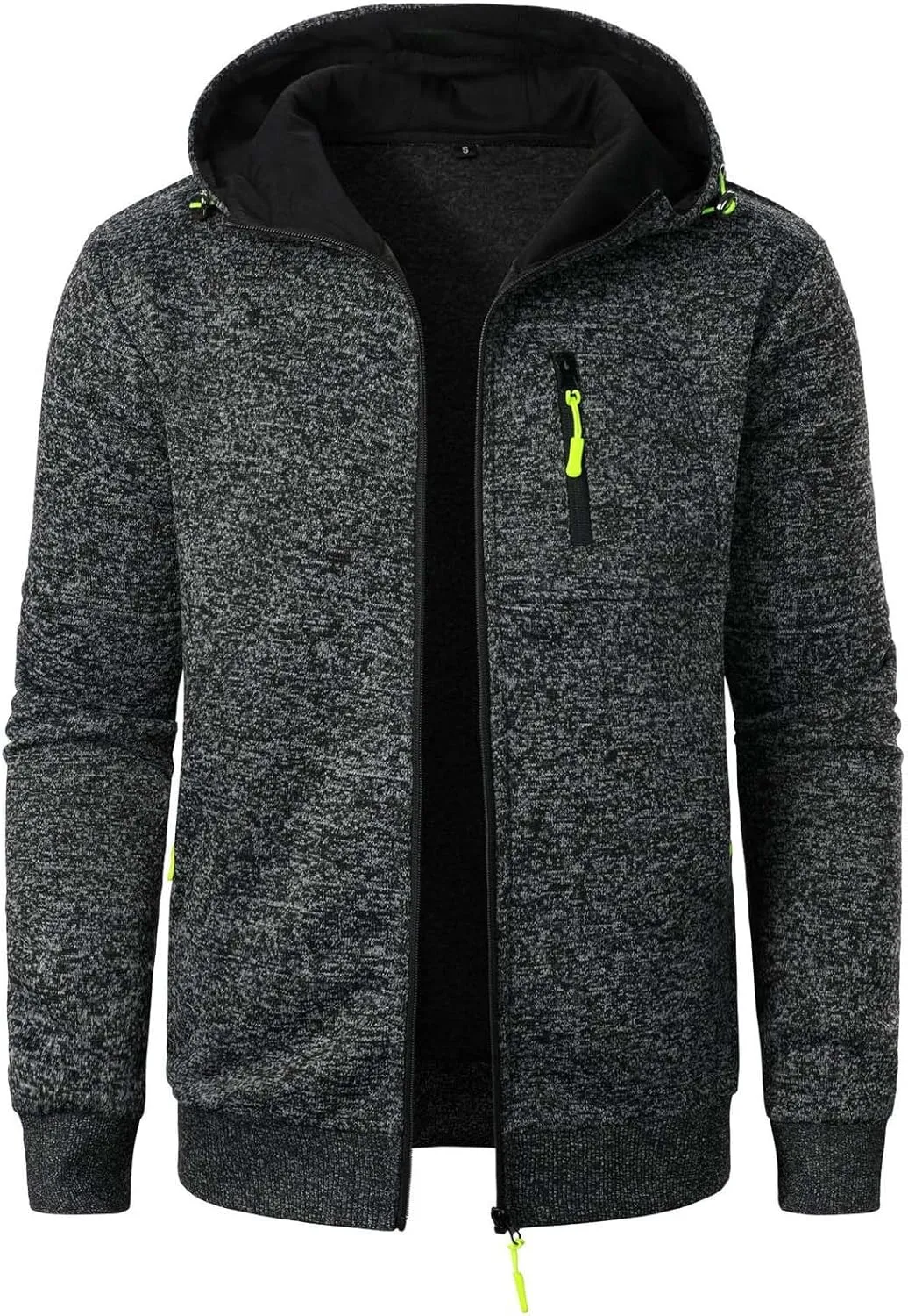 Hoodies For Men Fleece Warm Zipper Casual Sportwear Jackets Loose Open Front Long Sleeve Thin Winter Coat With Pocket