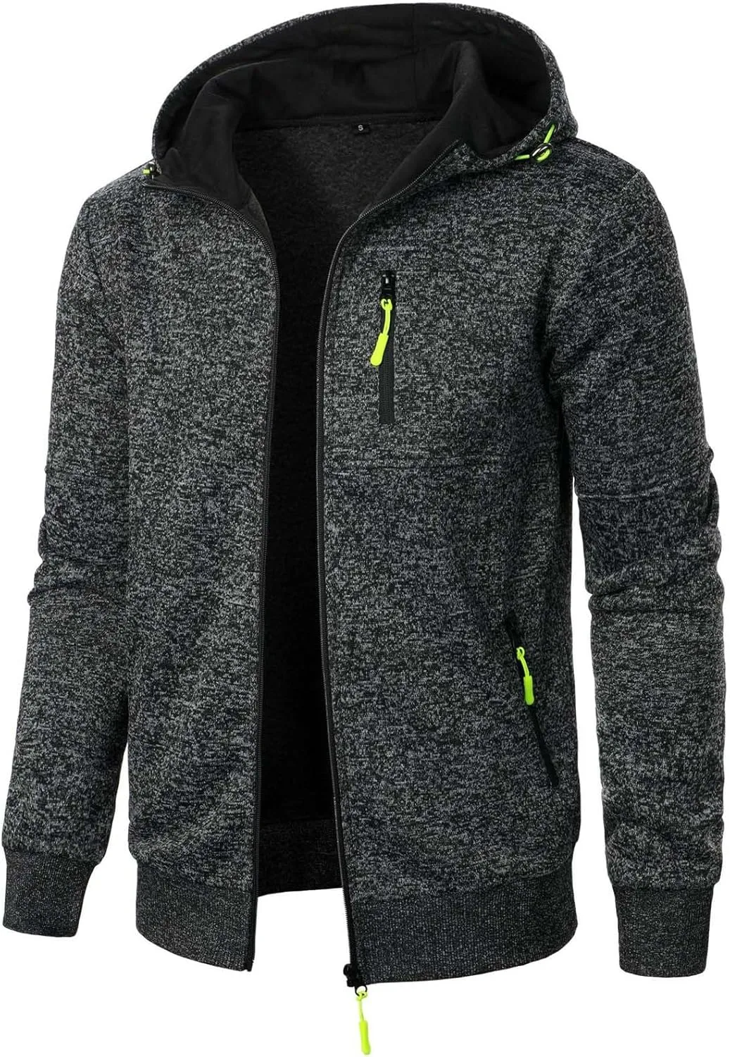 Hoodies For Men Fleece Warm Zipper Casual Sportwear Jackets Loose Open Front Long Sleeve Thin Winter Coat With Pocket