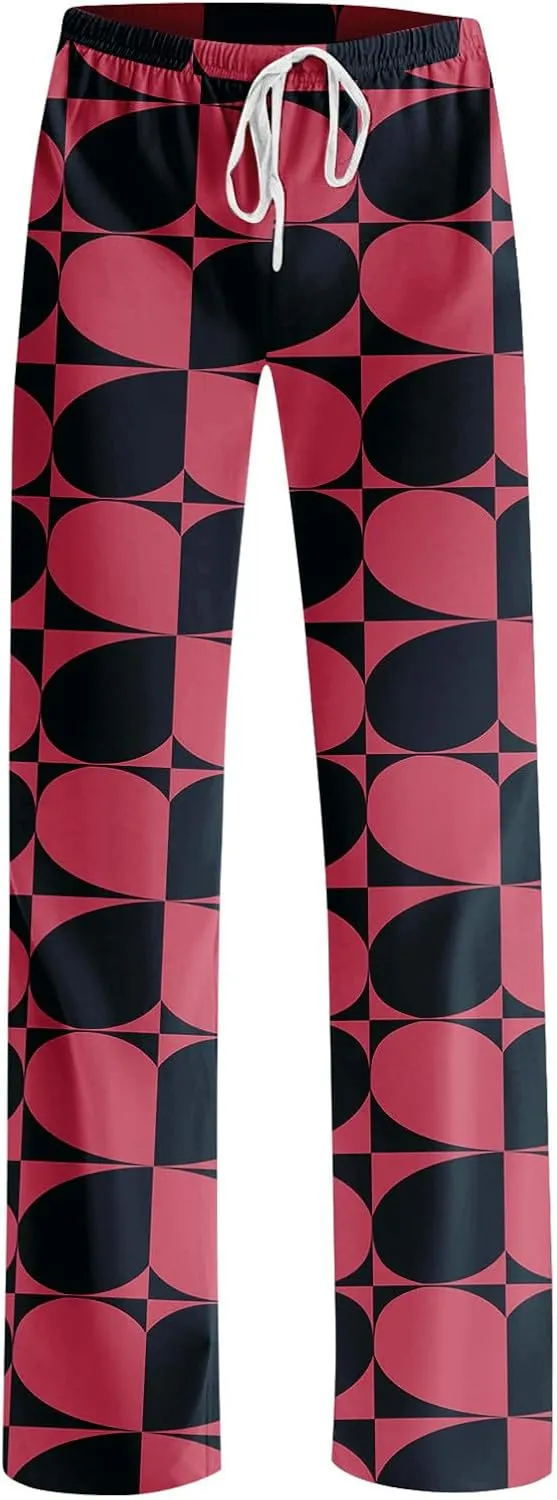 HTHLVMD Womens Pajama Pants Fashion Elastic Waist Relaxed Fit Drawstring Sleep Bottoms Pj Pants for Women