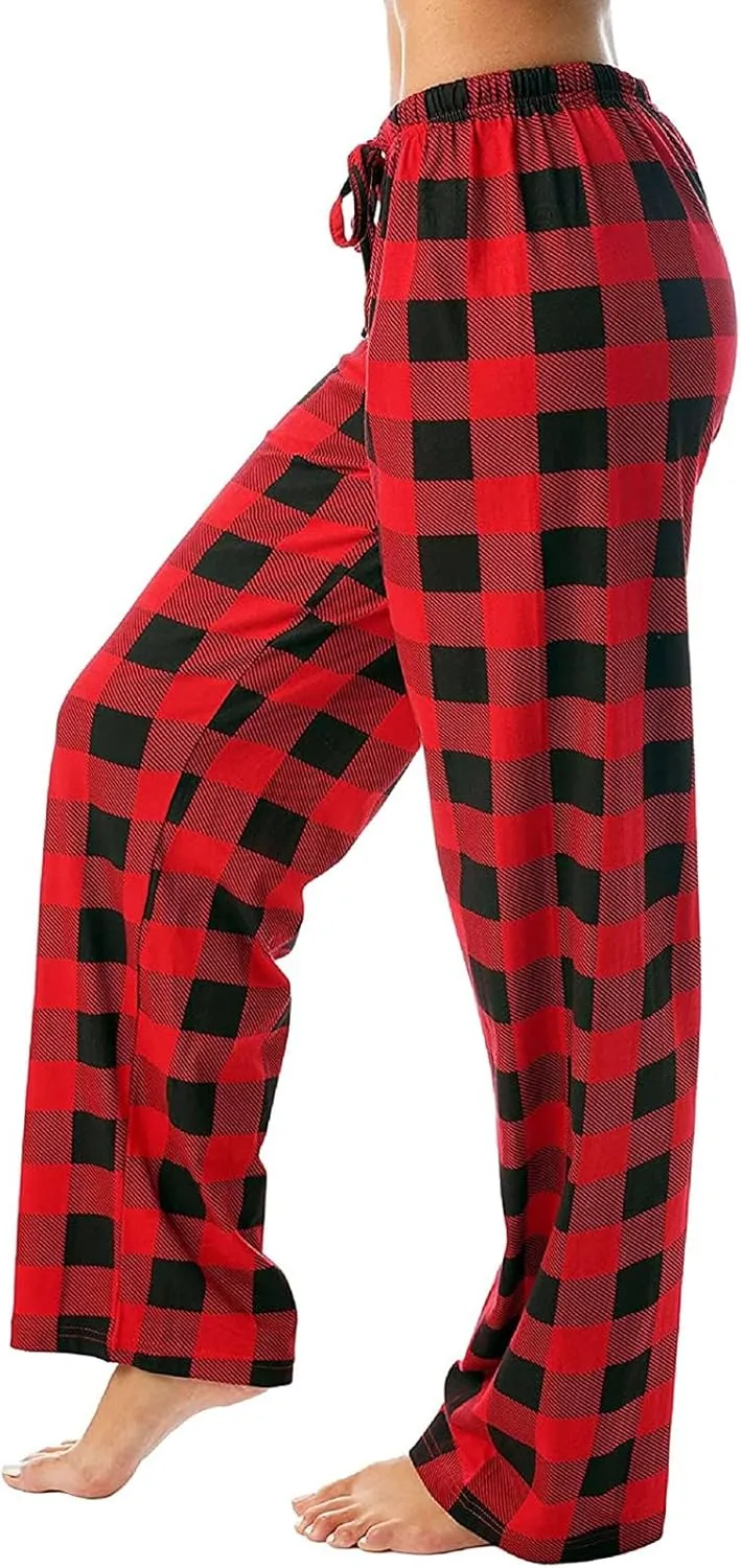 HTHLVMD Womens Pajama Pants Fashion Elastic Waist Relaxed Fit Drawstring Sleep Bottoms Pj Pants for Women