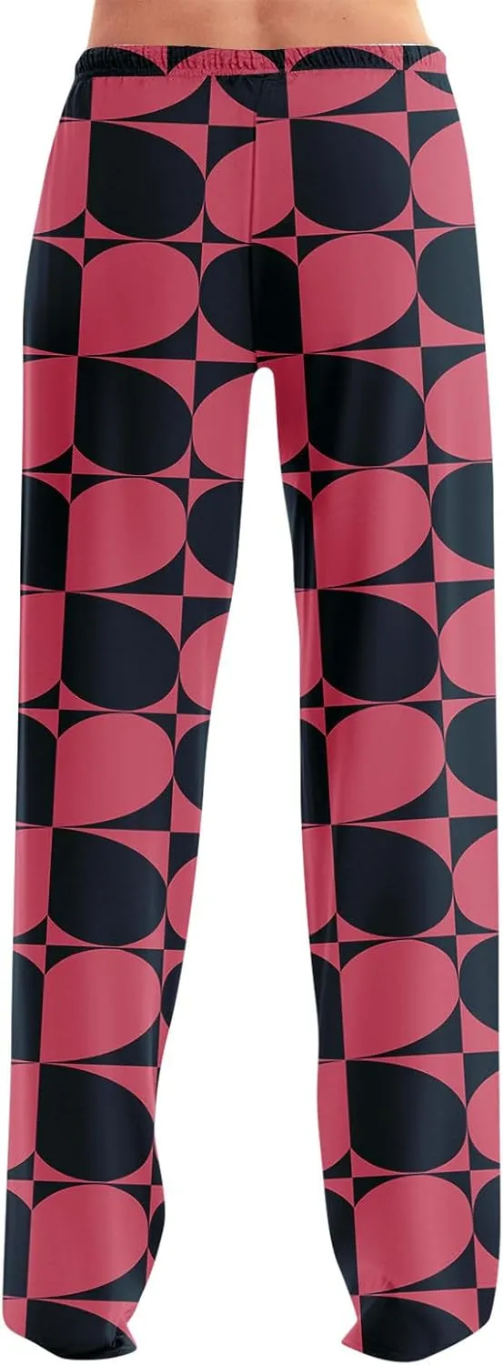 HTHLVMD Womens Pajama Pants Fashion Elastic Waist Relaxed Fit Drawstring Sleep Bottoms Pj Pants for Women