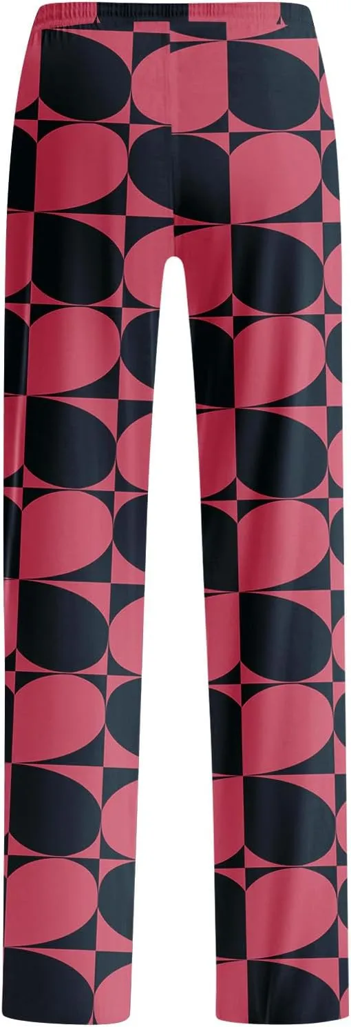 HTHLVMD Womens Pajama Pants Fashion Elastic Waist Relaxed Fit Drawstring Sleep Bottoms Pj Pants for Women