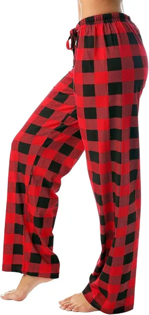 HTHLVMD Womens Pajama Pants Fashion Elastic Waist Relaxed Fit Drawstring Sleep Bottoms Pj Pants for Women