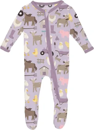 KicKee Baby & Toddler Zipper Footie – Ultra-Soft Viscose from Bamboo Pajamas with Flip Paws & Grips
