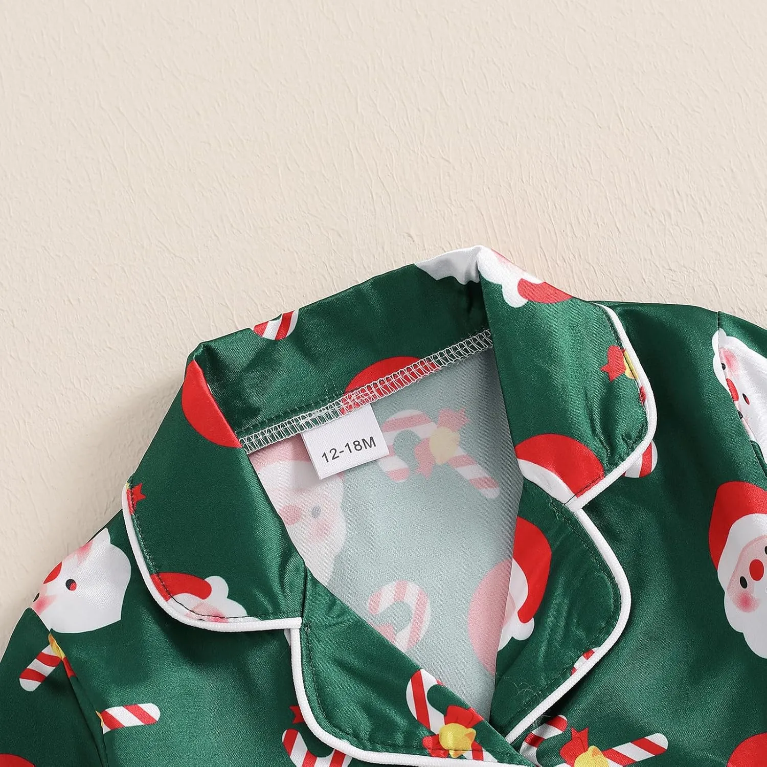 Kids Christmas Pajamas Toddler Girl Boy Cute Santa Claus Button Up Shirt Top Long Pants Loungewear Sleepwear