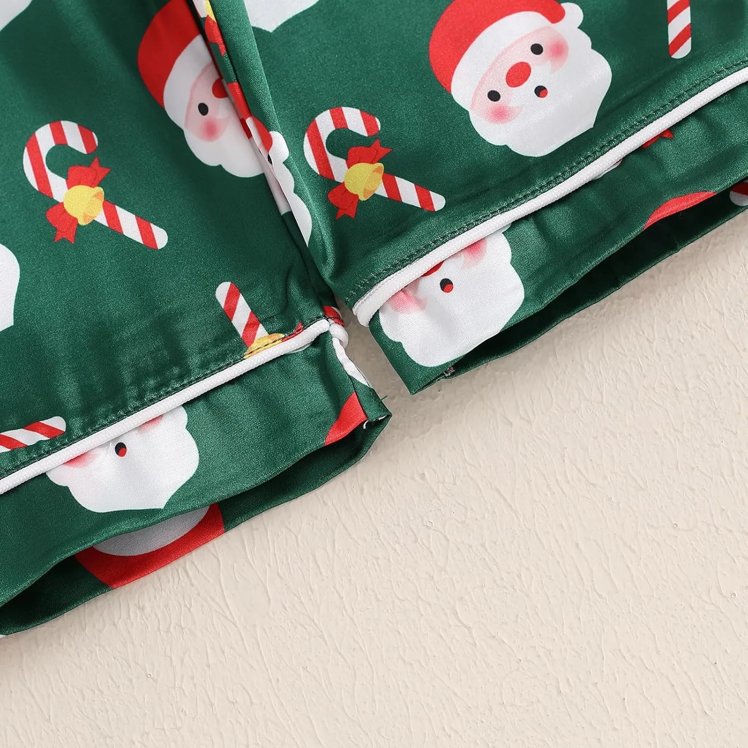 Kids Christmas Pajamas Toddler Girl Boy Cute Santa Claus Button Up Shirt Top Long Pants Loungewear Sleepwear