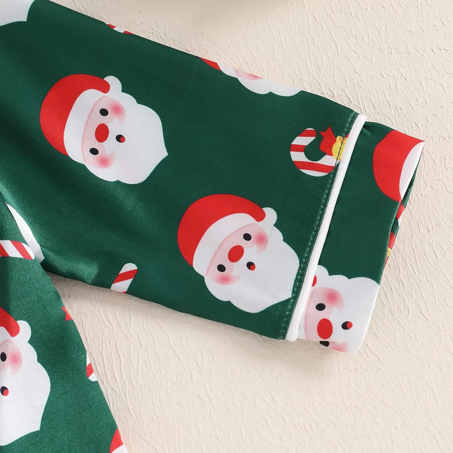 Kids Christmas Pajamas Toddler Girl Boy Cute Santa Claus Button Up Shirt Top Long Pants Loungewear Sleepwear