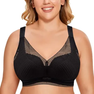 Lace Lingerie for Womens Underwire Bra Lace Floral Bra Unlined Unlined Plus Size Full Coverage Bra