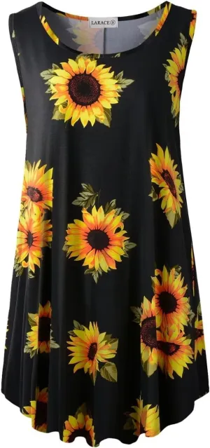 LARACE Tank Tops for Women Plus Size Sleevelss Tunic Casual Summer Clothes Swing Shirts for Leggings