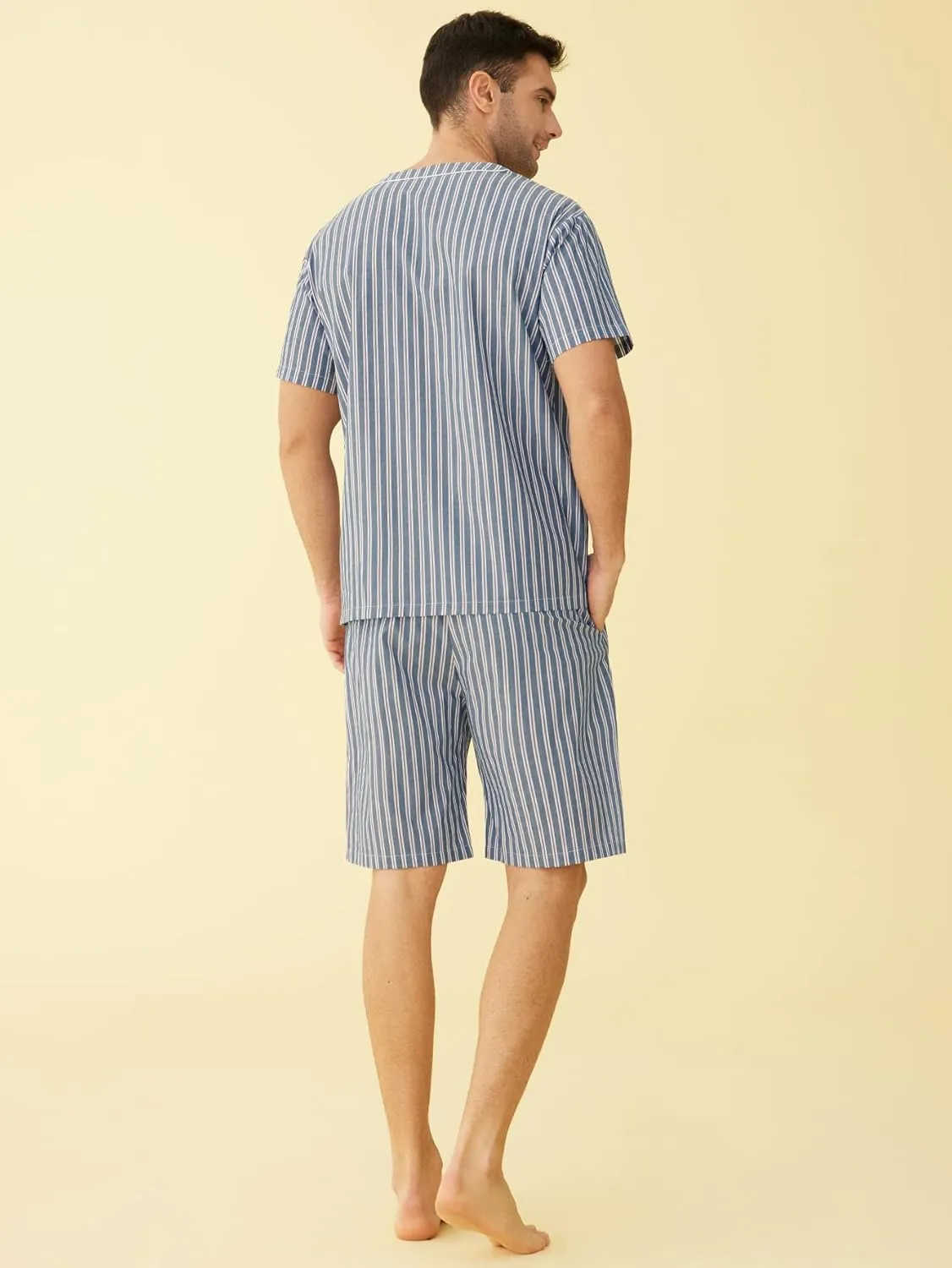 Latuza Men's Summer Cotton Pajamas Shorts Set