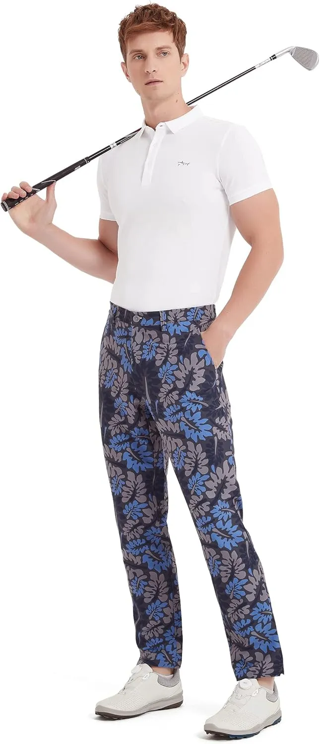 Lesmart Mens Golf Pants Stretch Slim Fit Lightweight Breathable Dry Fit Golf Pants with Pockets