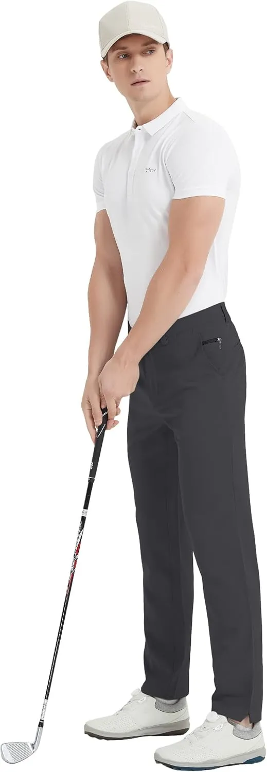 Lesmart Mens Golf Pants Stretch Slim Fit Lightweight Breathable Dry Fit Golf Pants with Pockets