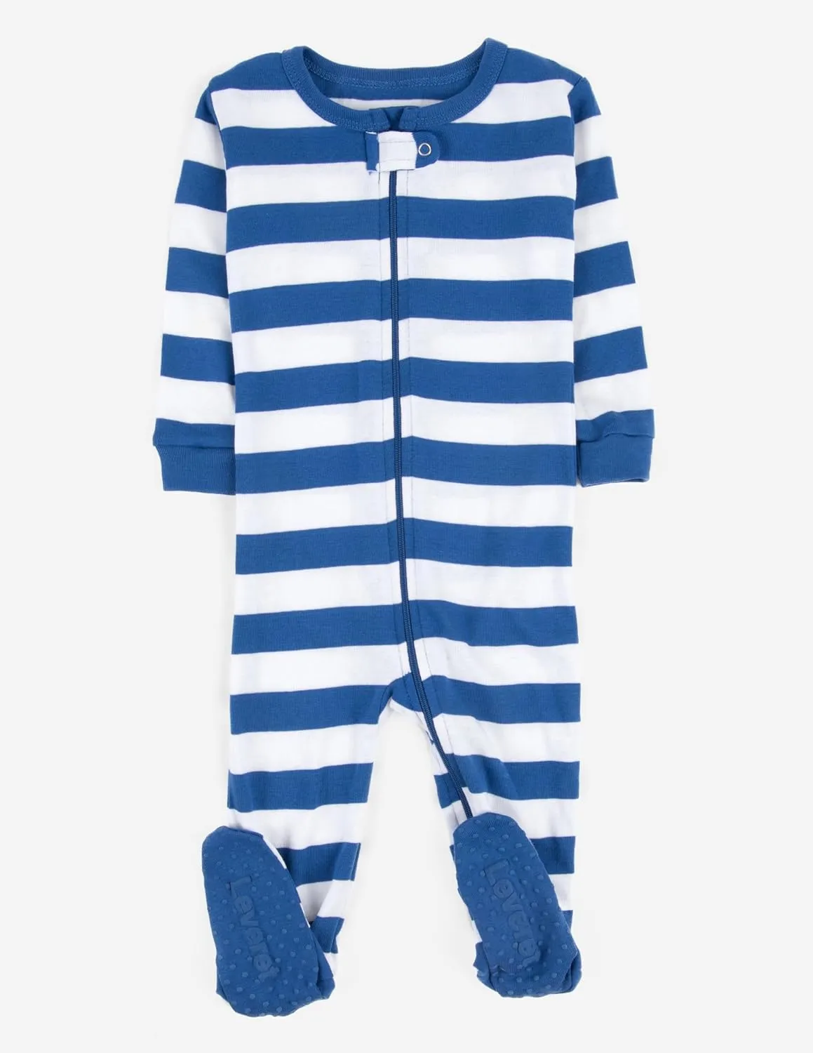 Leveret Kids Pajamas Baby Boys Girls Footed Pajamas Sleeper 100% Cotton Striped (Size 6-12 Months-5 Toddler)