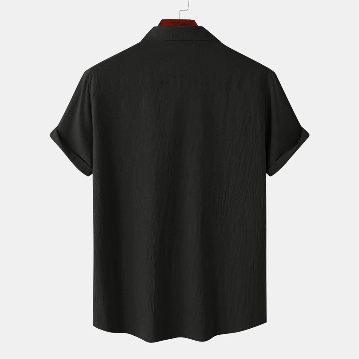 Linen Shirts for Men Mens Short Sleeve Button Down Shirts Collared Summer Beach T-Shirts Vacation Tops