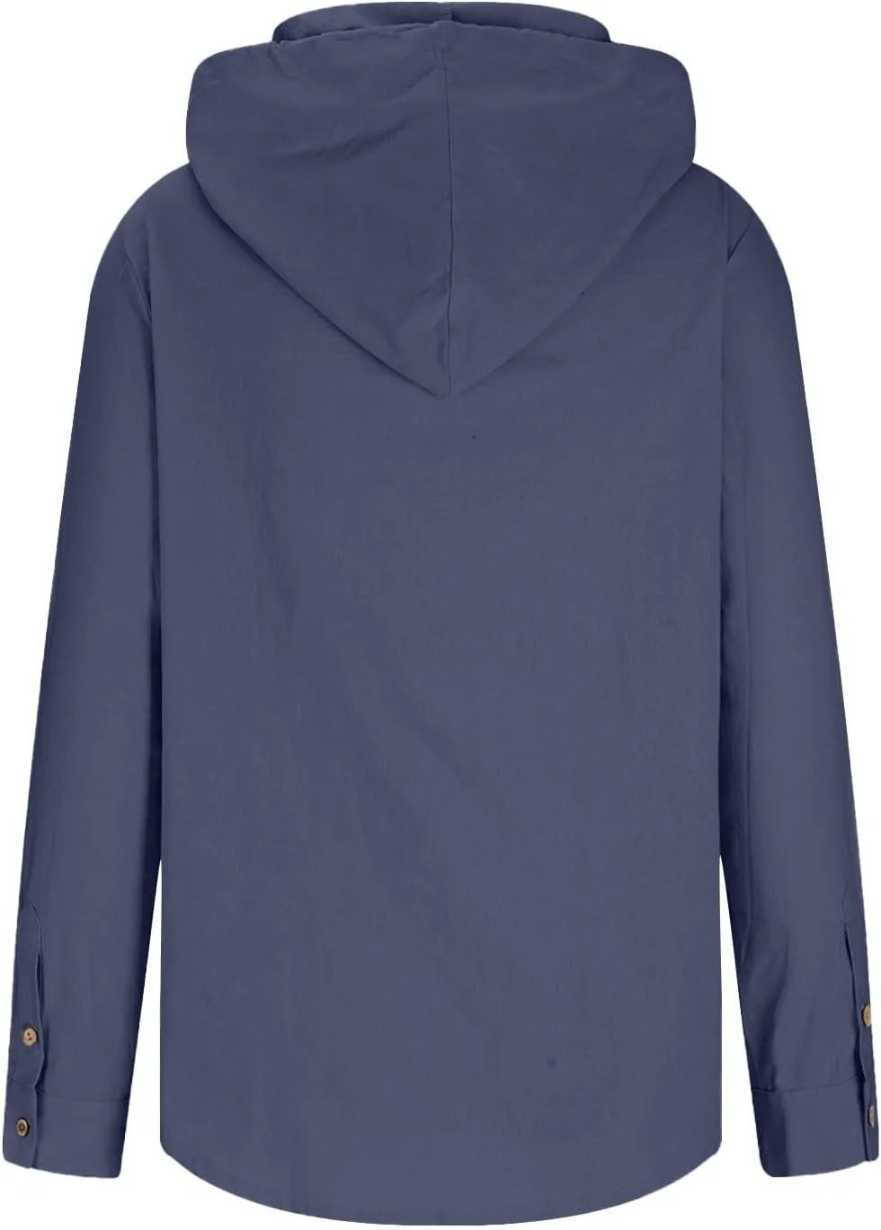 Linen Shirts for Men Solid Color Guayabera Shirts with Hooded Casual Long Sleeve Sweatshirts Button Down Beach Shirts