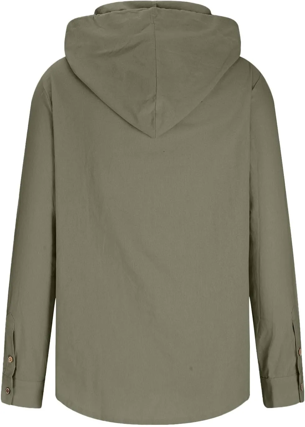 Linen Shirts for Men Solid Color Guayabera Shirts with Hooded Casual Long Sleeve Sweatshirts Button Down Beach Shirts
