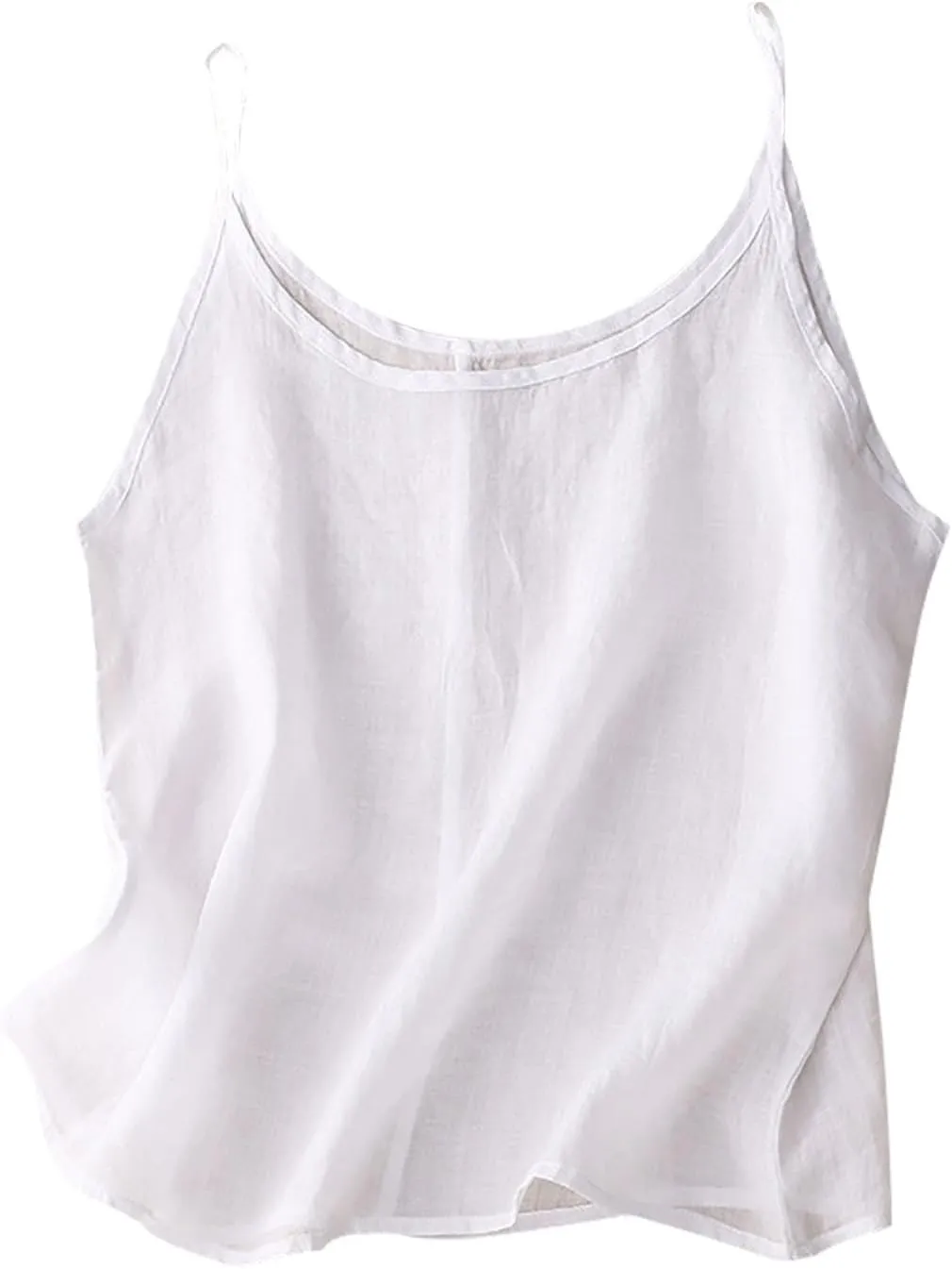Linen Tank Top for Women Summer Spaghetti Strap Tank Tops Sleeveless Cotton Tshirt Loose Fit Camisole Tops 2025