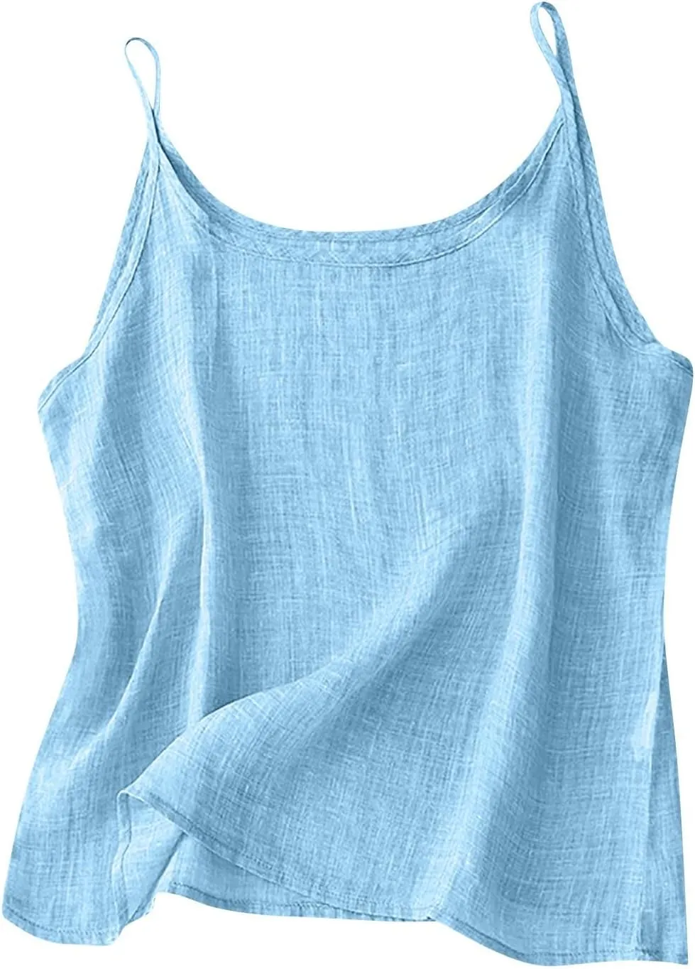 Linen Tank Top for Women Summer Spaghetti Strap Tank Tops Sleeveless Cotton Tshirt Loose Fit Camisole Tops 2025