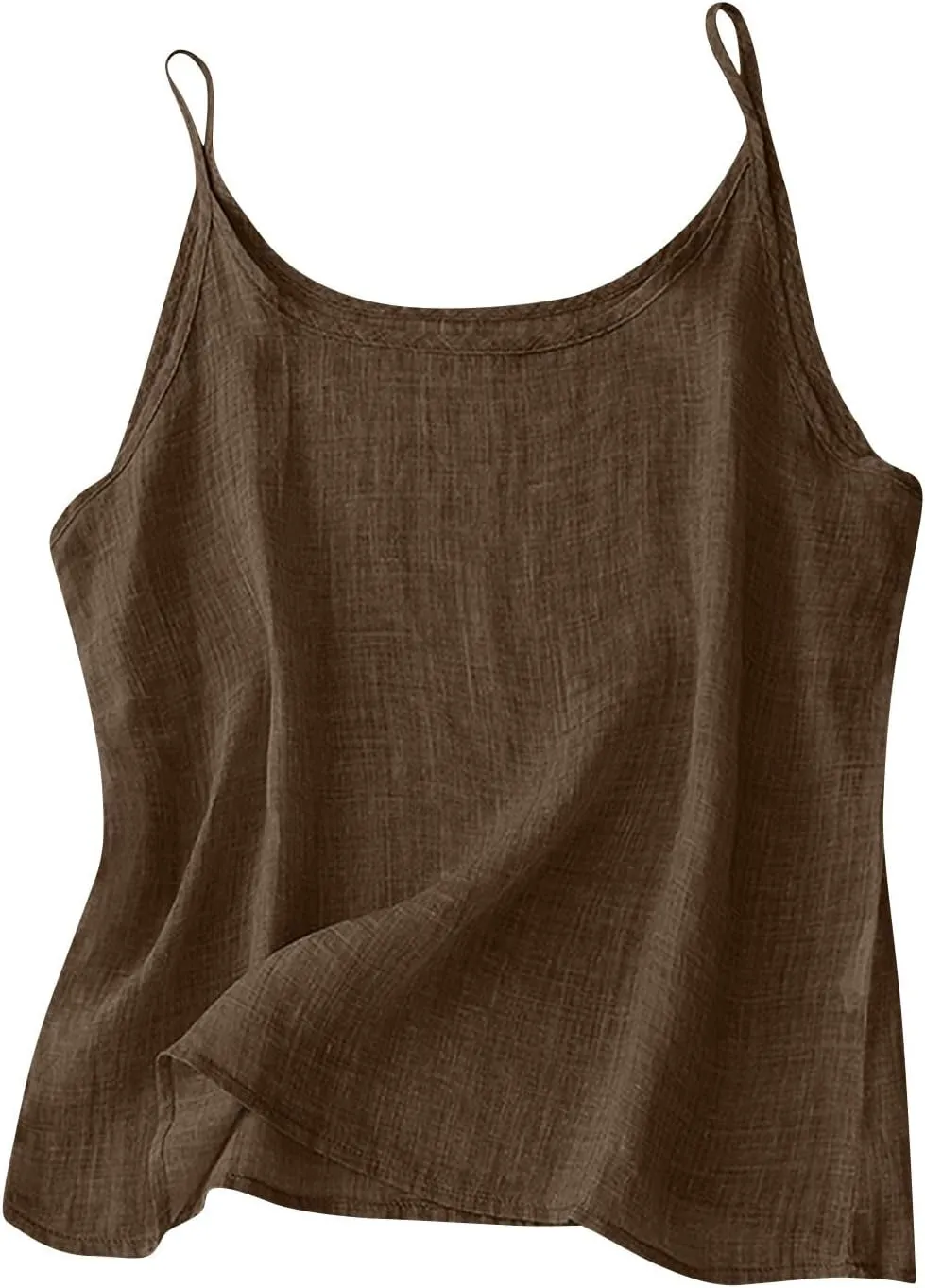 Linen Tank Top for Women Summer Spaghetti Strap Tank Tops Sleeveless Cotton Tshirt Loose Fit Camisole Tops 2025