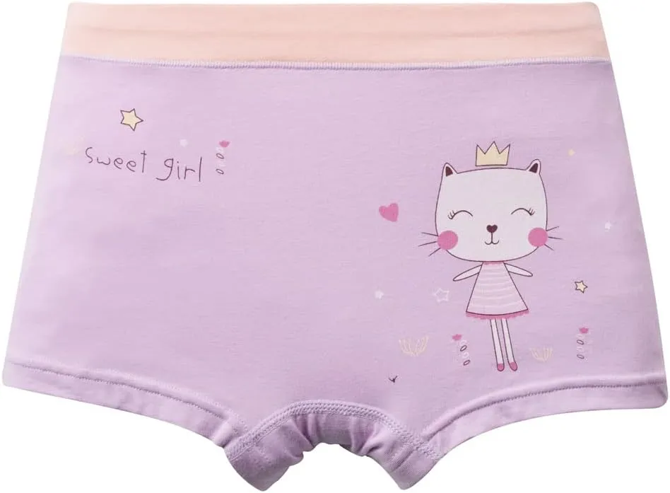 Little Girls Cotton Boy Shorts Toddler Panties Baby Princess Underwear (Pack of 5)