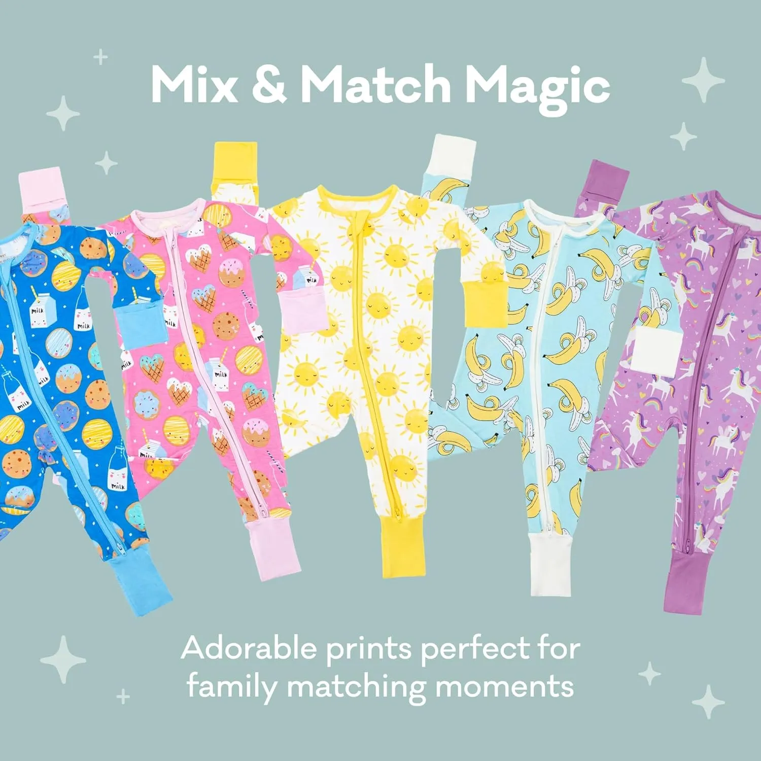 Little Sleepies Pajamas for Baby Boys & Girls, Viscose from Bamboo Baby Pajamas, Snug Baby Sleeper, Toddler PJs, 2-Way Zipper