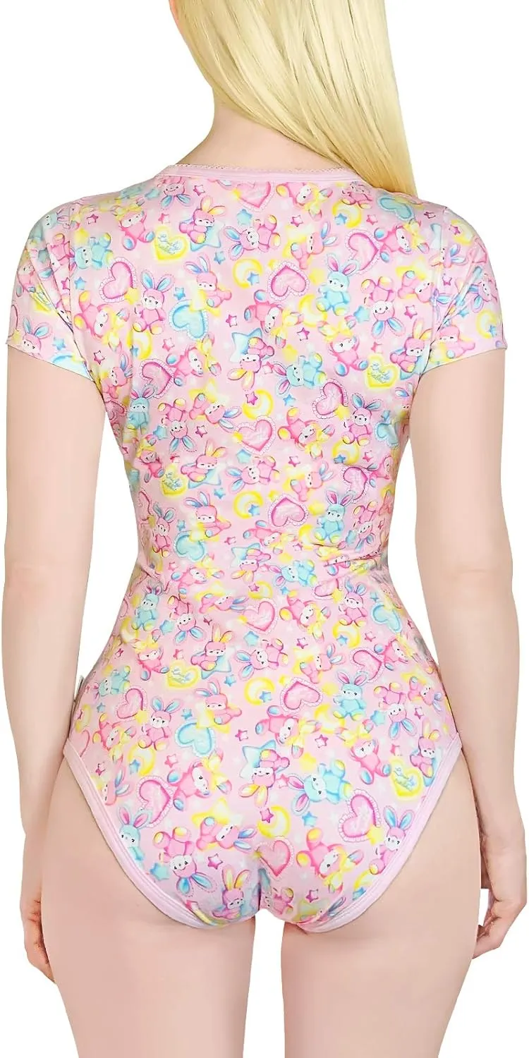 Littleforbig Cotton Romper Onesie Pajamas Bodysuit - Bedtime Bunny