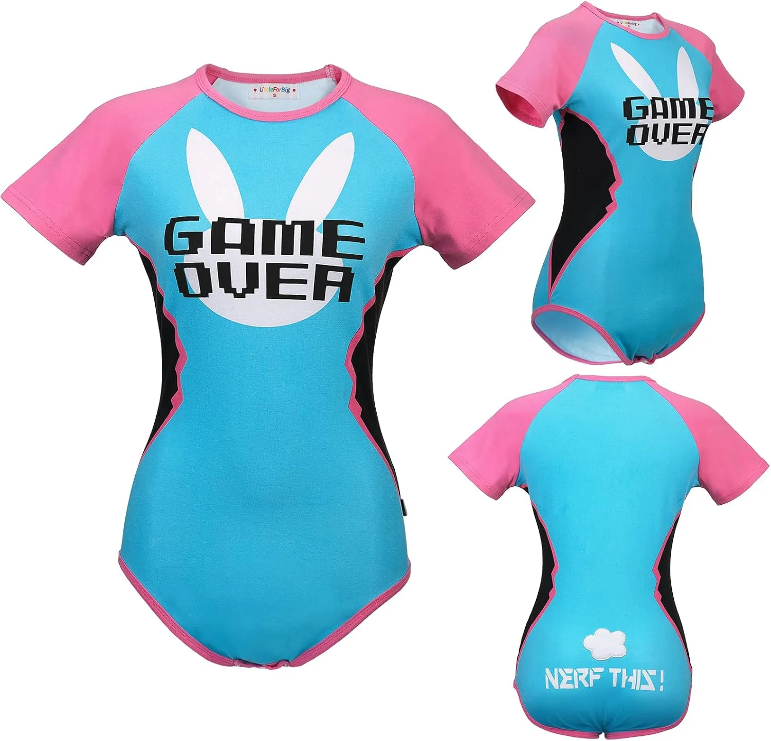 Littleforbig Cotton Romper Onesie Pajamas Bodysuit - Bunnywatch