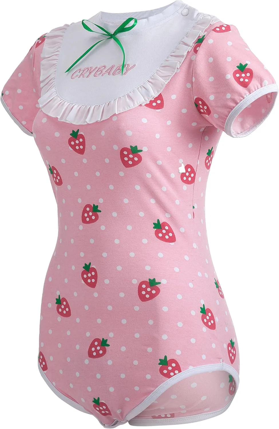 Littleforbig Cotton Romper Onesie Pajamas Bodysuit – Strawberry Pattern