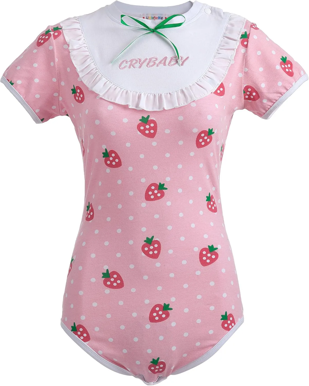 Littleforbig Cotton Romper Onesie Pajamas Bodysuit – Strawberry Pattern