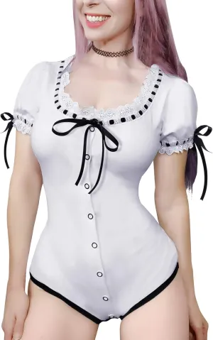Littleforbig Cotton Romper Pajamas Bodysuit - Lolita Onesie