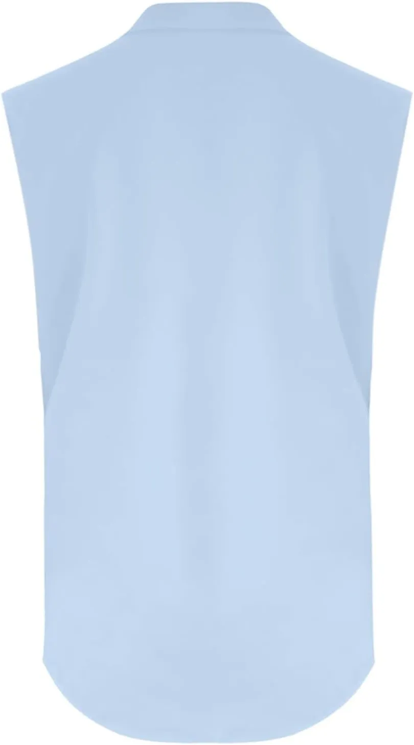 Loose Fit Linen Tank Tops for Women Sleeveless V-Neck Button Cami Shirts with Side Slits Beach Vacation Outfits​