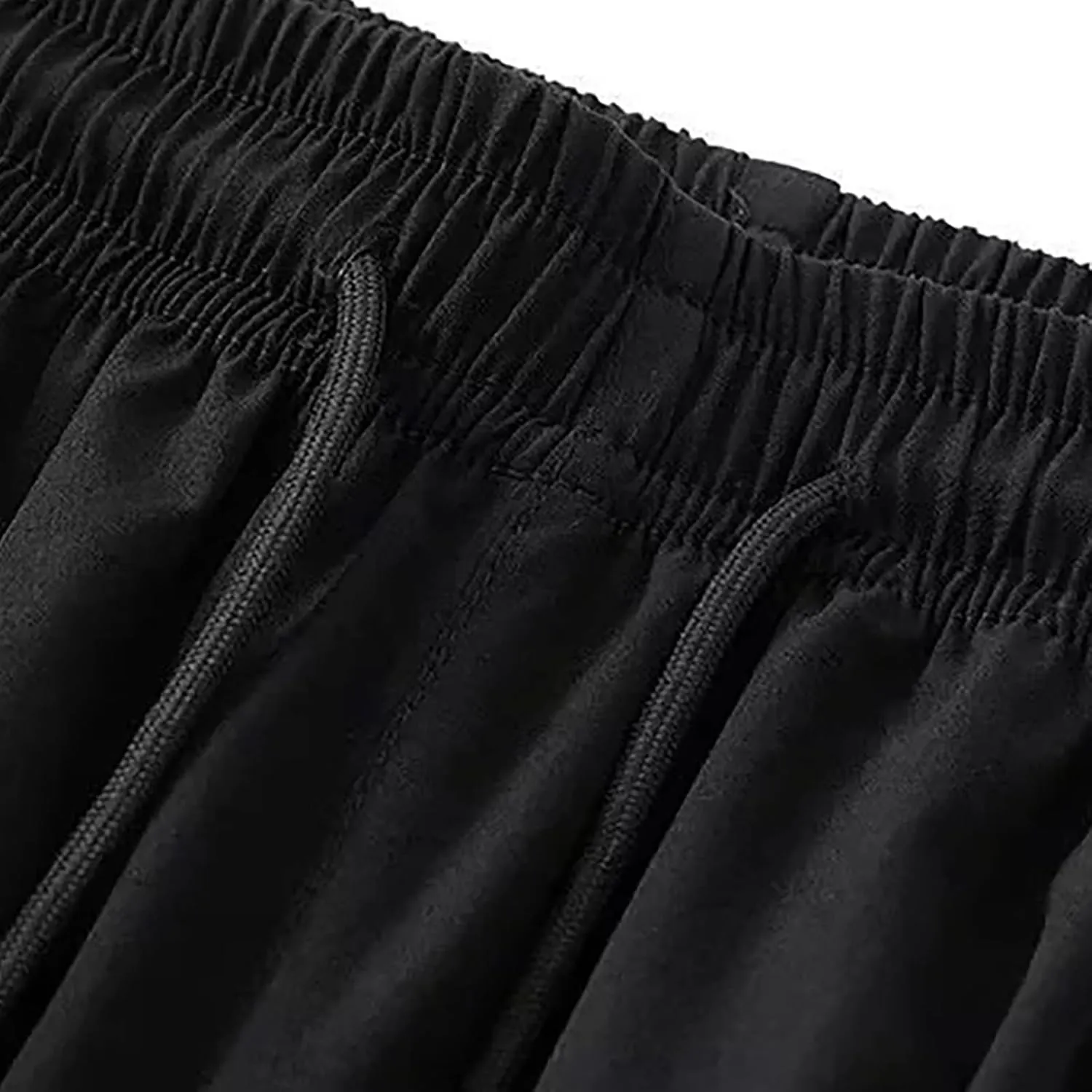 Men Casual Capris Pants Drawstring Elastic Waist Trousers Quick Dry Cropped Pant Workout Thin Sweatpants Gym Athletic Trouser