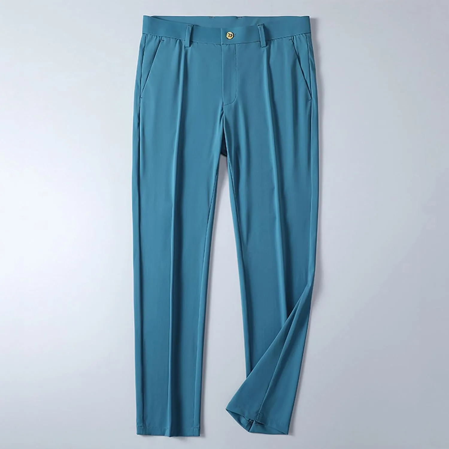 Men Ice Silk Suit Pants Dress Pants Regular Fit Formal Trousers Stretch Chino Trouser Lightweight Casual Business Pant