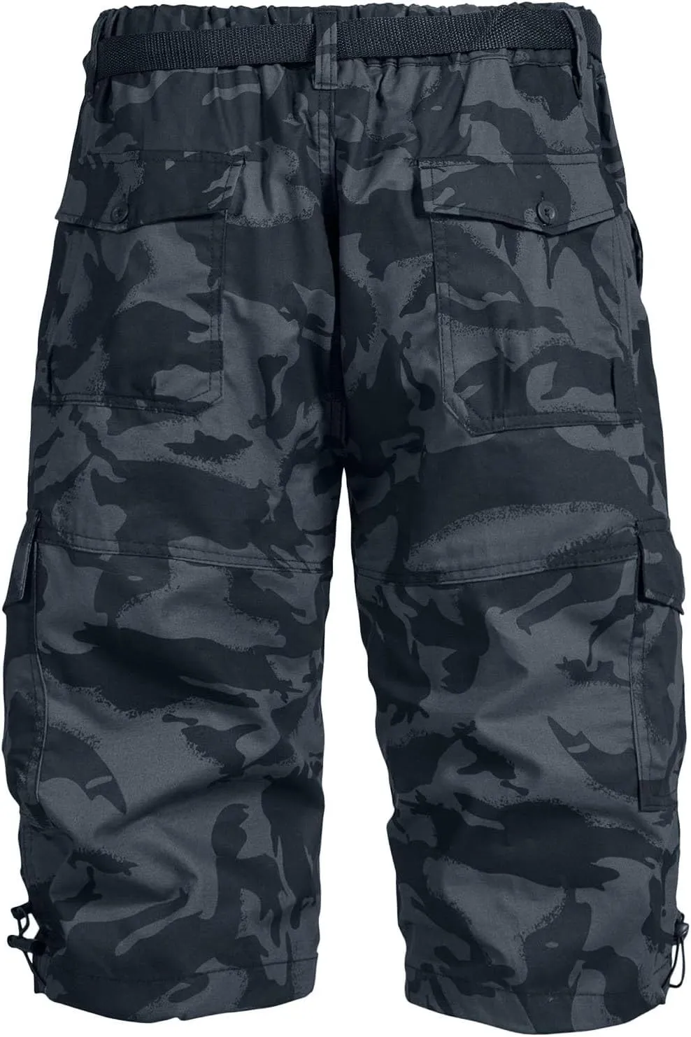Mens 3/4 Relaxed Fit Army Tactical Running Shorts Cargo Shorts 7 Pockets Elastic Waist Cotton Sports Hiking Pants 2024 Trend