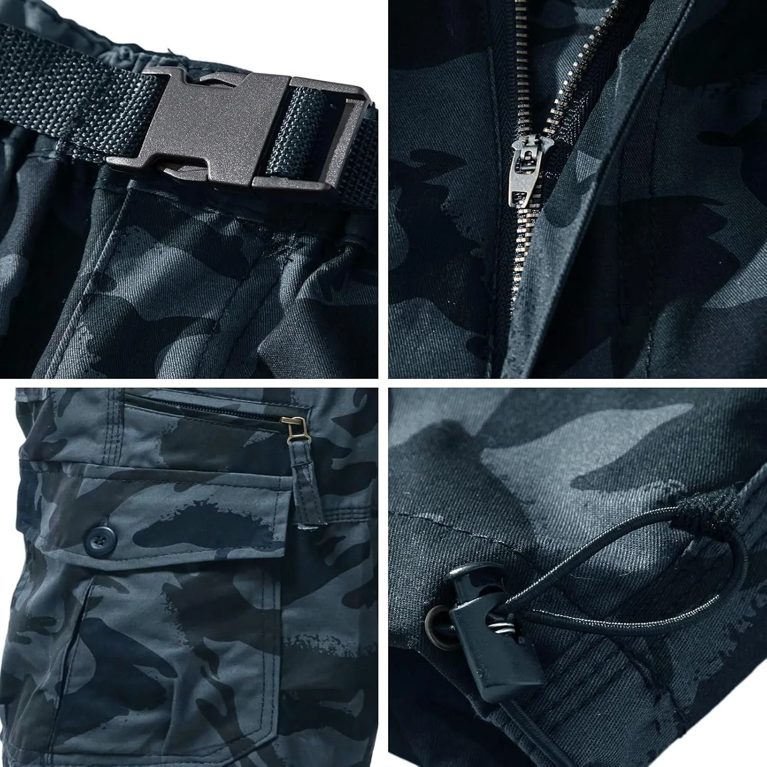 Mens 3/4 Relaxed Fit Army Tactical Running Shorts Cargo Shorts 7 Pockets Elastic Waist Cotton Sports Hiking Pants 2024 Trend