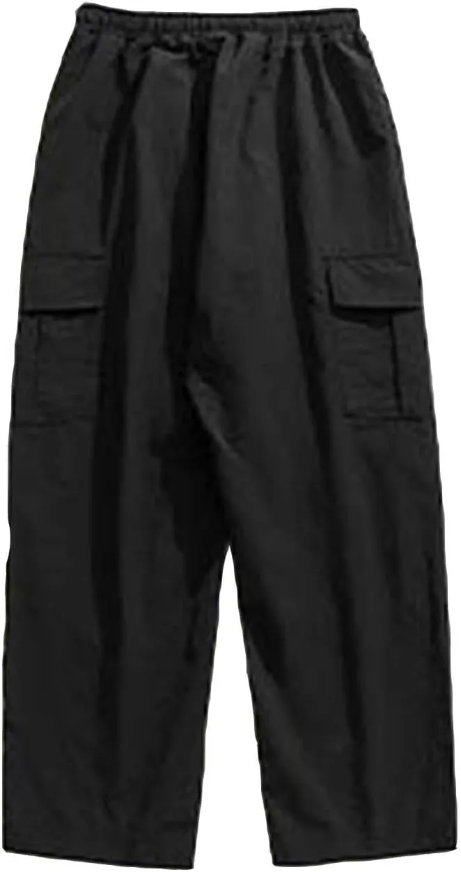 Men's Cargo Pants Elastic Waist Pockets Hip Hop Baggy Casual Fashion Pants Mens Pants Cargo